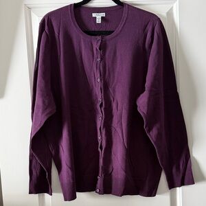 Croft & Barrow Deep Purple Women's Cardigan